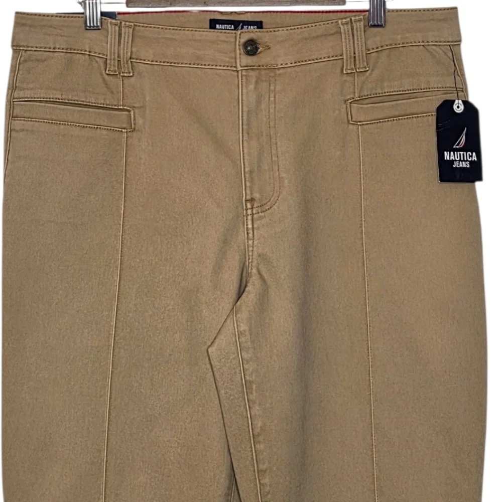 Nautica Tan Mid-Rise Demi Bootcut Sateen Pant Size 14 - Picture 4 of 9